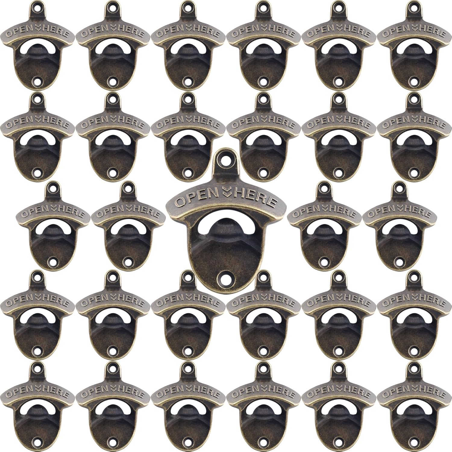 Vintage Copper Bottle Cap Opener Wall Mount, Retro Beer Bottle Opener with Screws for Homes Kitchen (Pack of 2)