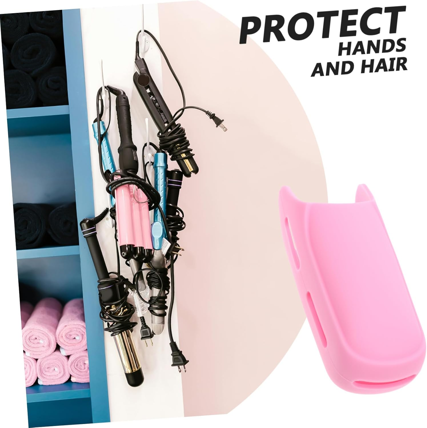 WOFASHPURET Professional Flat Iron Cover Hair Straightener Holder Silicone Heat Resistant Sleeve image number 6