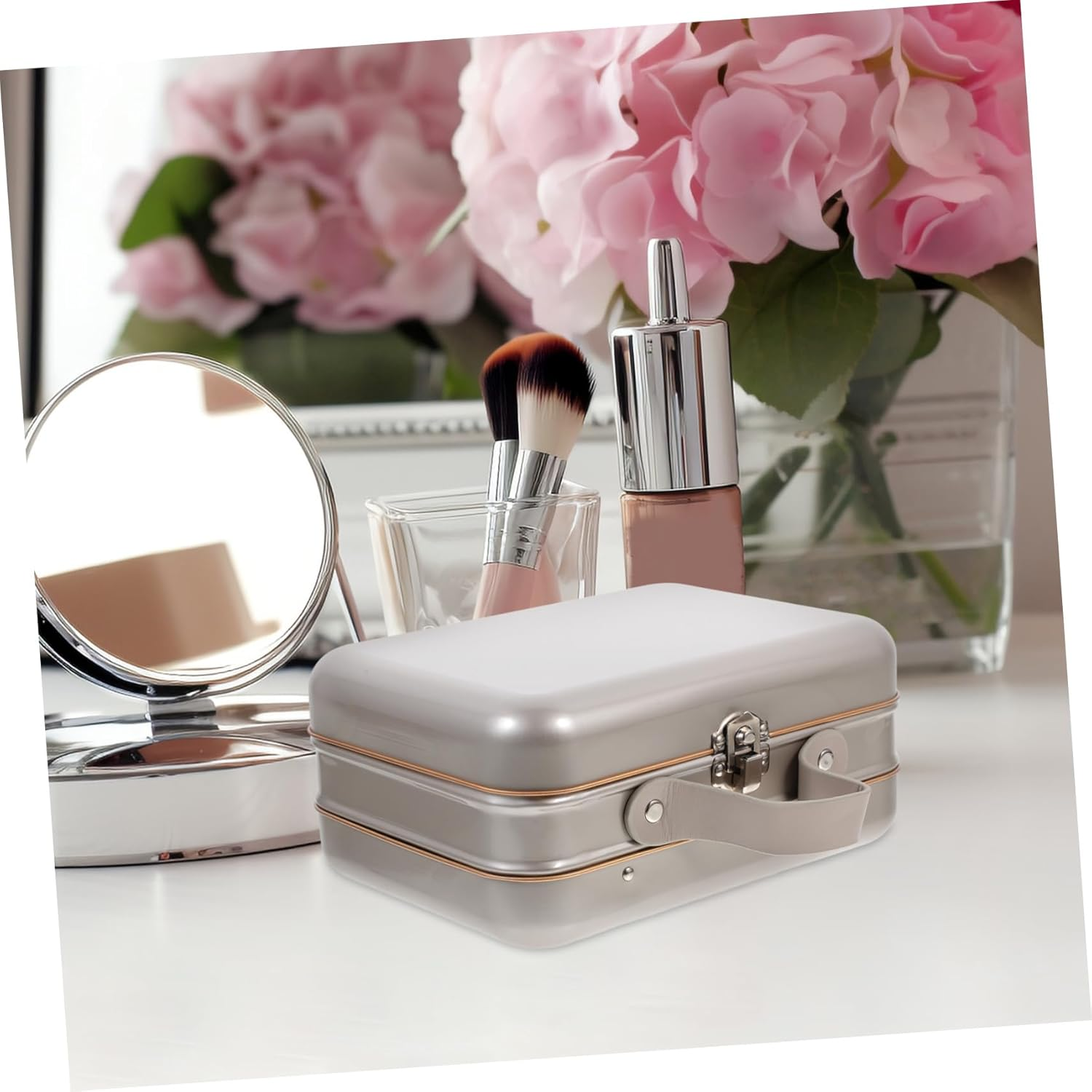 Tinplate Portable Case Craft Storage Box Handle Decorative Key Box for Desktop Organizer image number 5