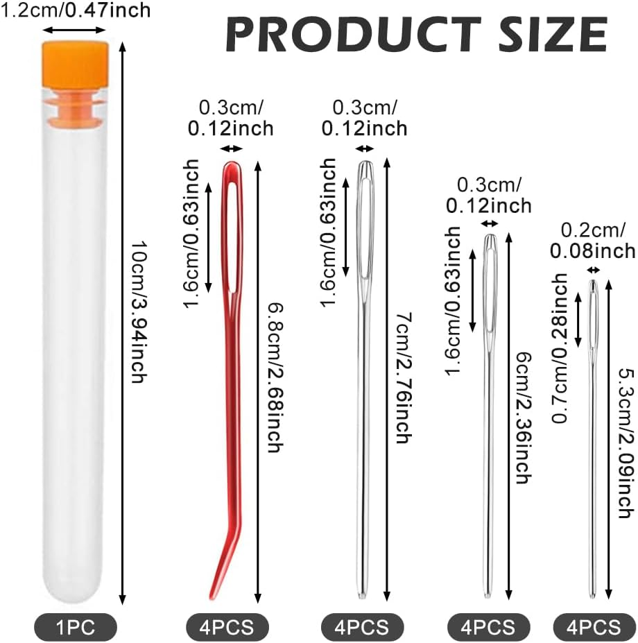 16 Pcs Large Eye Blunt Needles,Darning Needle,Stainless Steel Yarn Knitting Needles Sewing Needles Wool Needle Hand Knitting Needles Sewing Knitting Needles for Crochet Projects image number 3