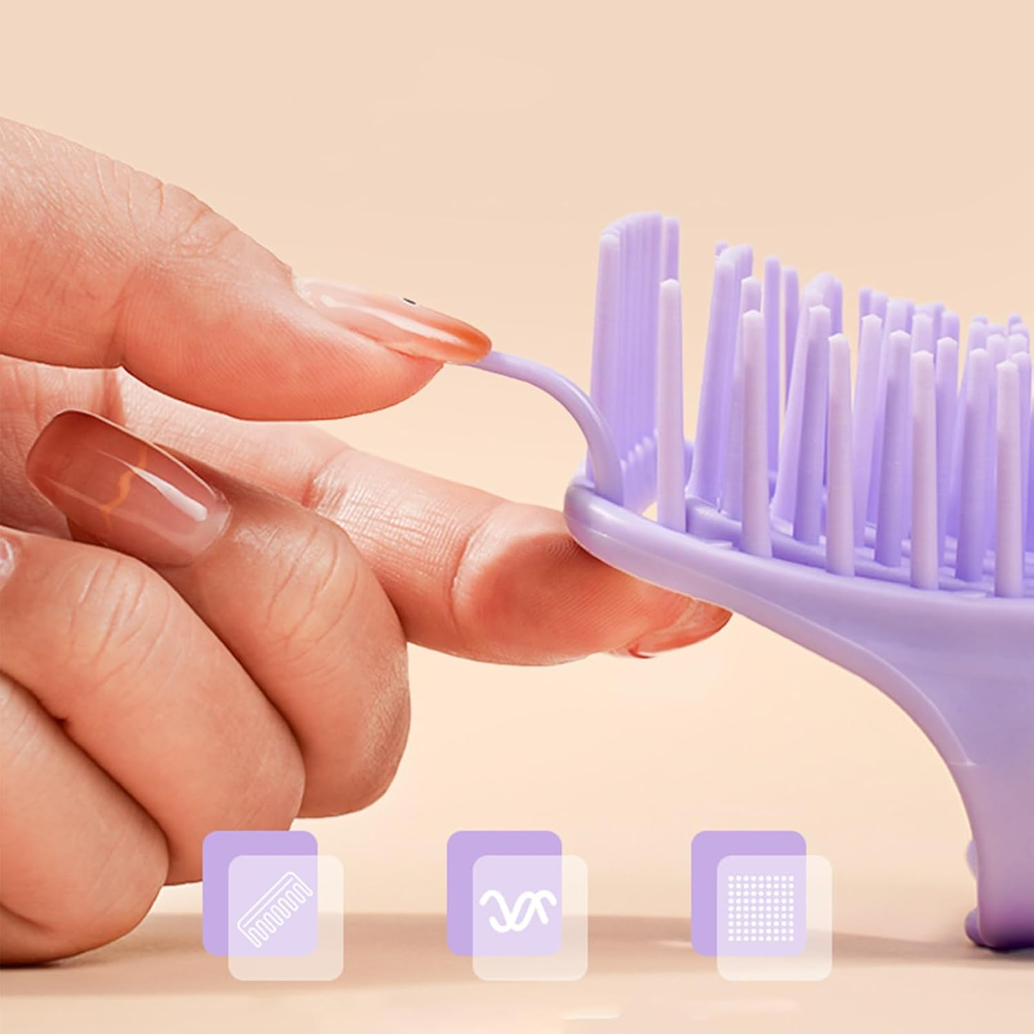 Hollow Hair Scalp Brush | Shampoo Brush Massager,Gentle Bath Cleaning Comb Bathroom Body Care Scrubber for Lovers Family Friends image number 4