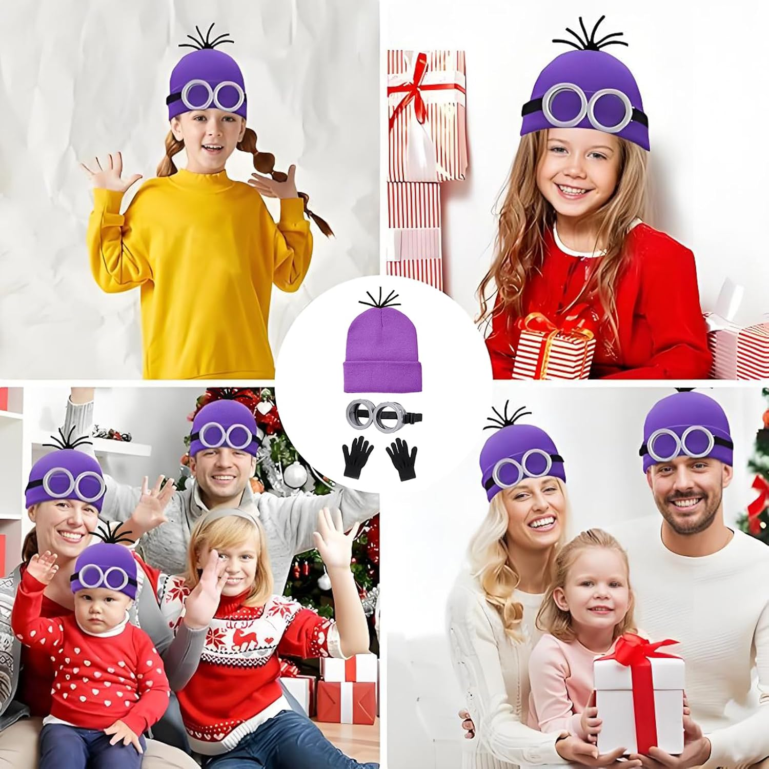 Halloween Adult Costume Accessories, Yellow Cosplay Costume Accessories with Hat Goggles Gloves for Men Women Halloween Cosplay Party image number 4