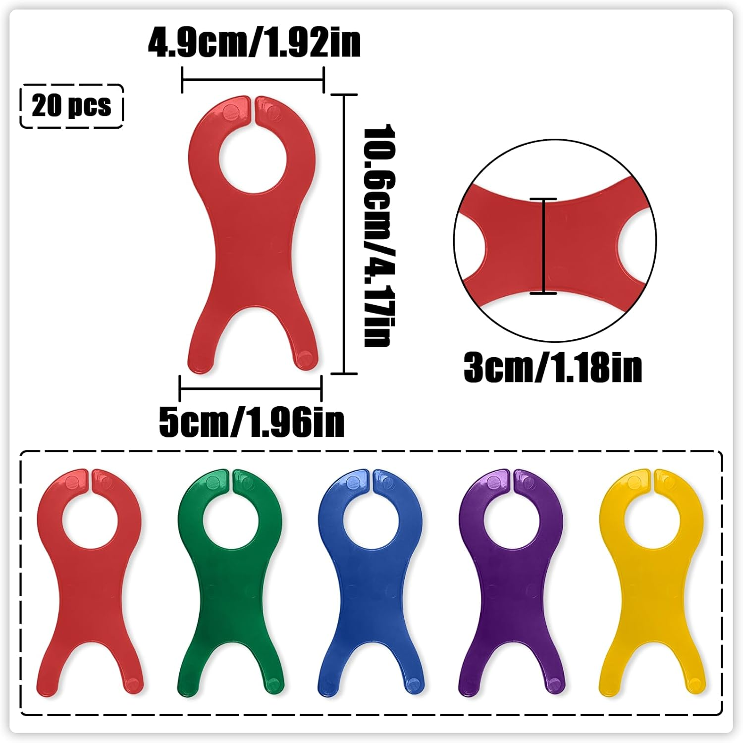 Yarn Bobbins Spool, 20 PCS Bobbin Organizer Thread Holder for DIY Crafts (5 Colors) image number 5