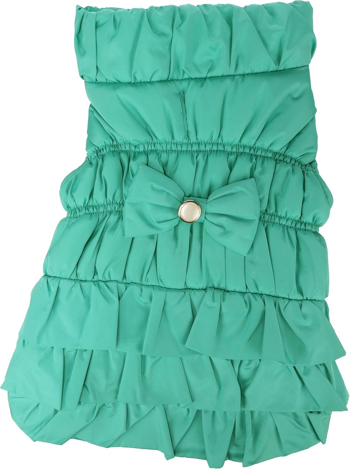 Winter Dog Coat - Esther Green - A: 30 Cm W: 30-34 Cm C: 46-52 Cm - Polyester - Washable at 30 &deg;C - Soft Fleece - Bow Detail - Flamingo image number 4