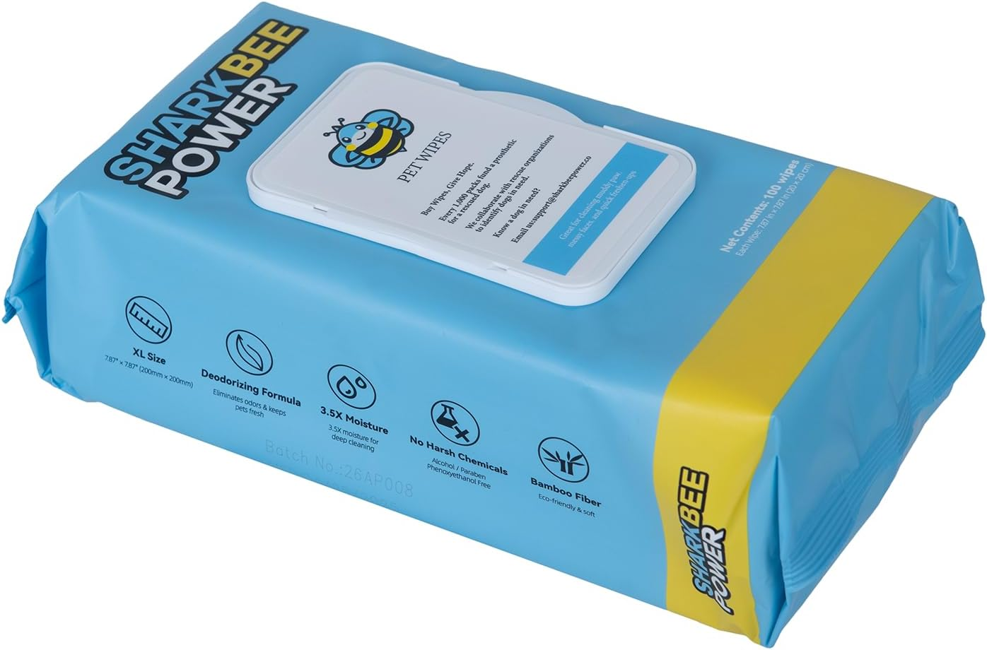 Pet Grooming Wipes for Dogs and Cats - Odor Control, Cleans Paws, Face, Bottom and Body, Safe for Sensitive Skin (100 Wipes) image number 6