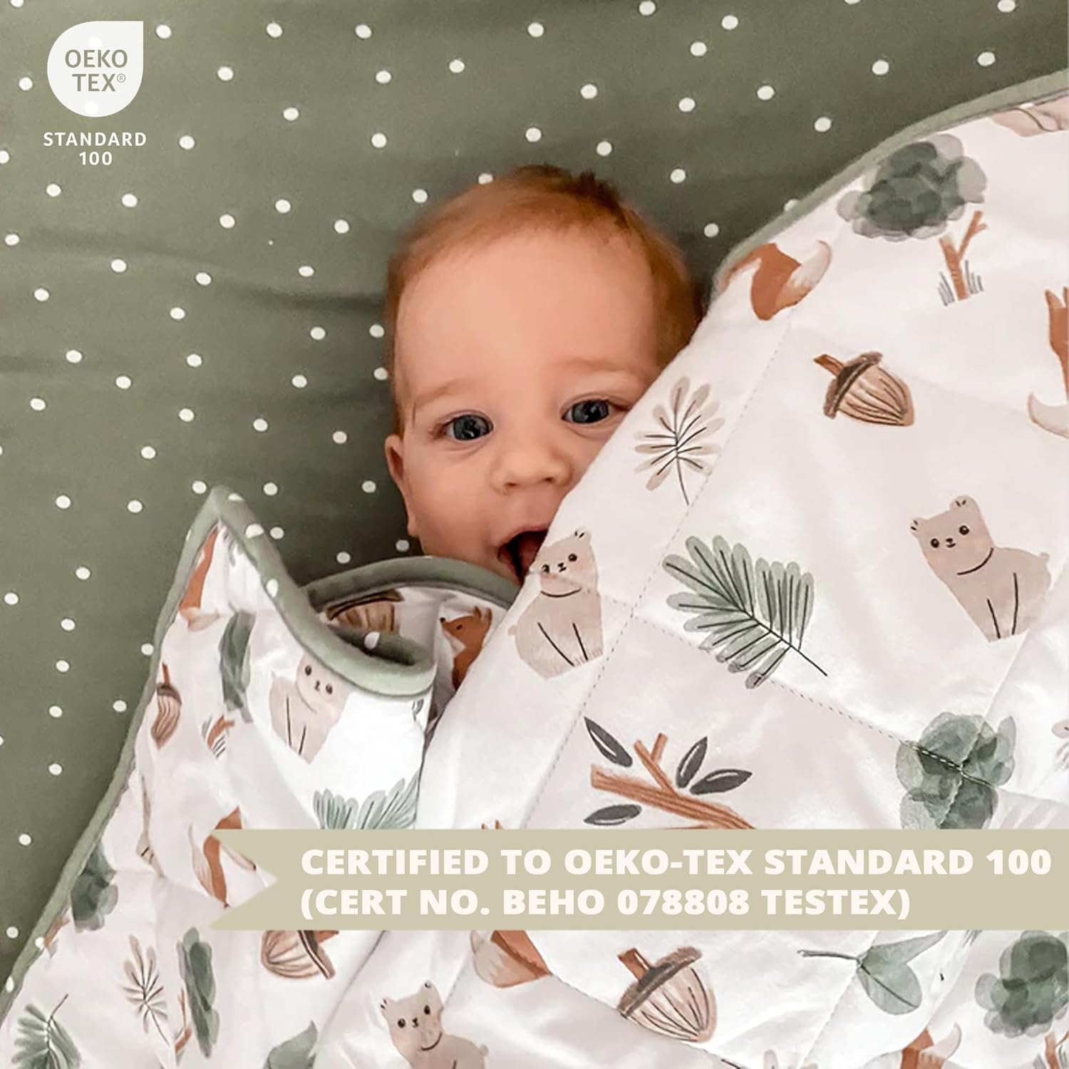 Living Textile Premium Cot Fitted Sheet 2-Pack 70X135Cm &ndash; Soft Cotton Jersey, Snug Secure Fit with Full Elastic, Breathable & Machine Washable Baby Bedding for Crib, Kids & Travel (Forest Retreat)