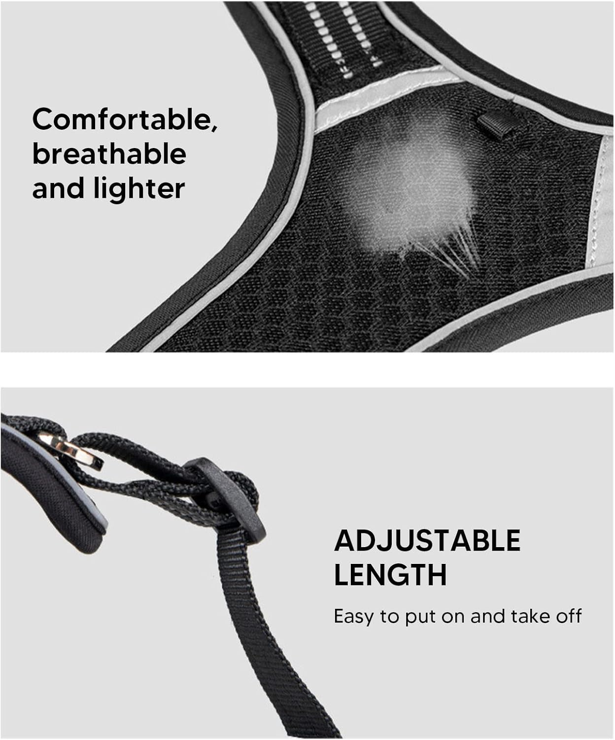 Dog Harness, Adjustable Breathable Reflective Dog Vest with Alloy Traction Buckle, No Pull Pet Chest Harness for Small Medium Large Dogs Outdoor Walking Training (S) image number 6