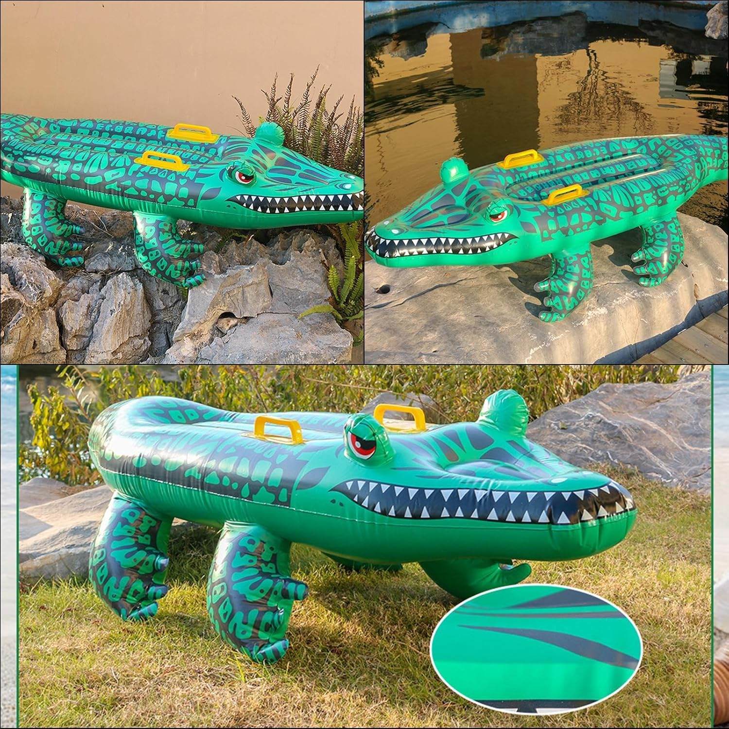 Alligator Pool Float - Alligator Shape Pool Floaties | Inflatable Alligator Pool Floaties, Lake Beach Floaty for Summer Pool image number 1
