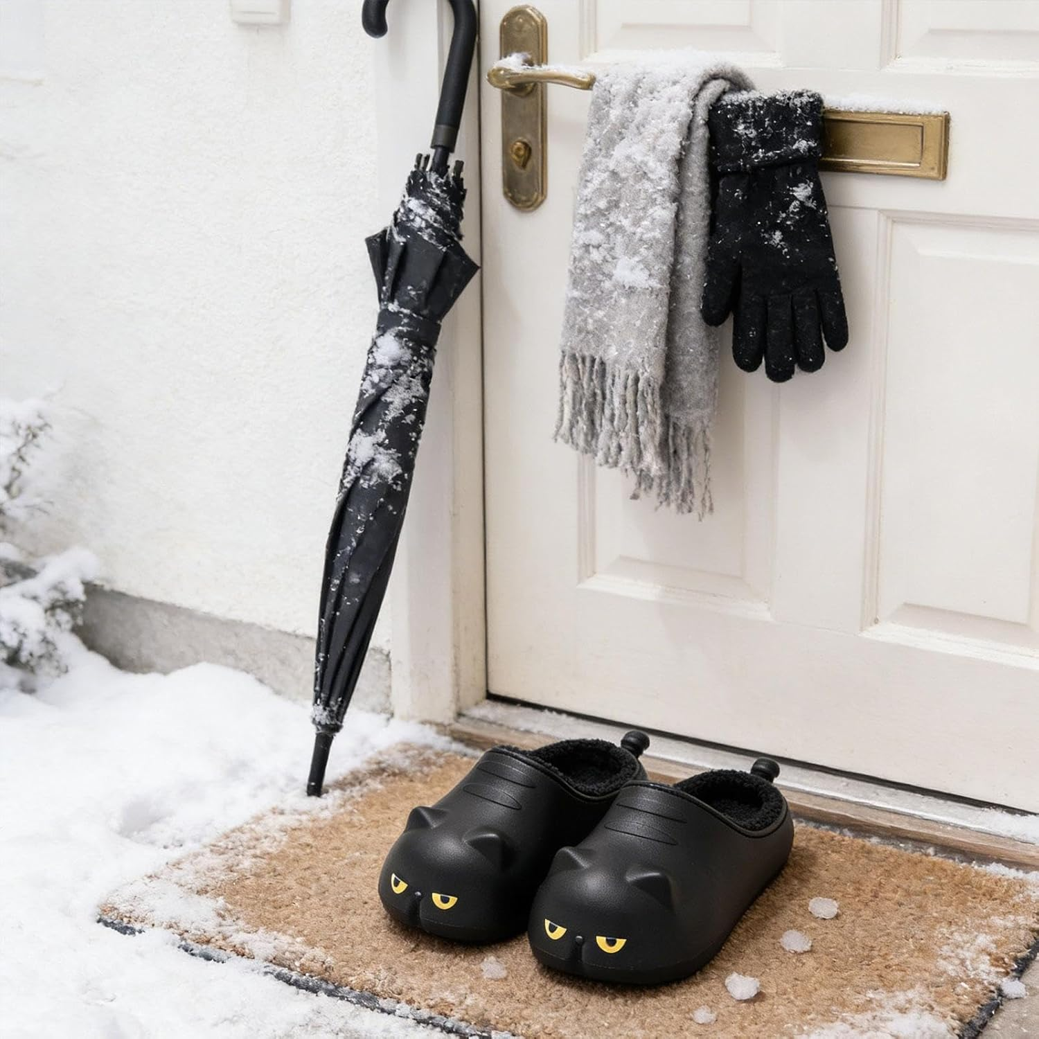 Yuksok Women Slippers Lovely House Shoes Waterproof Non Slip Soft Indoor Slippers