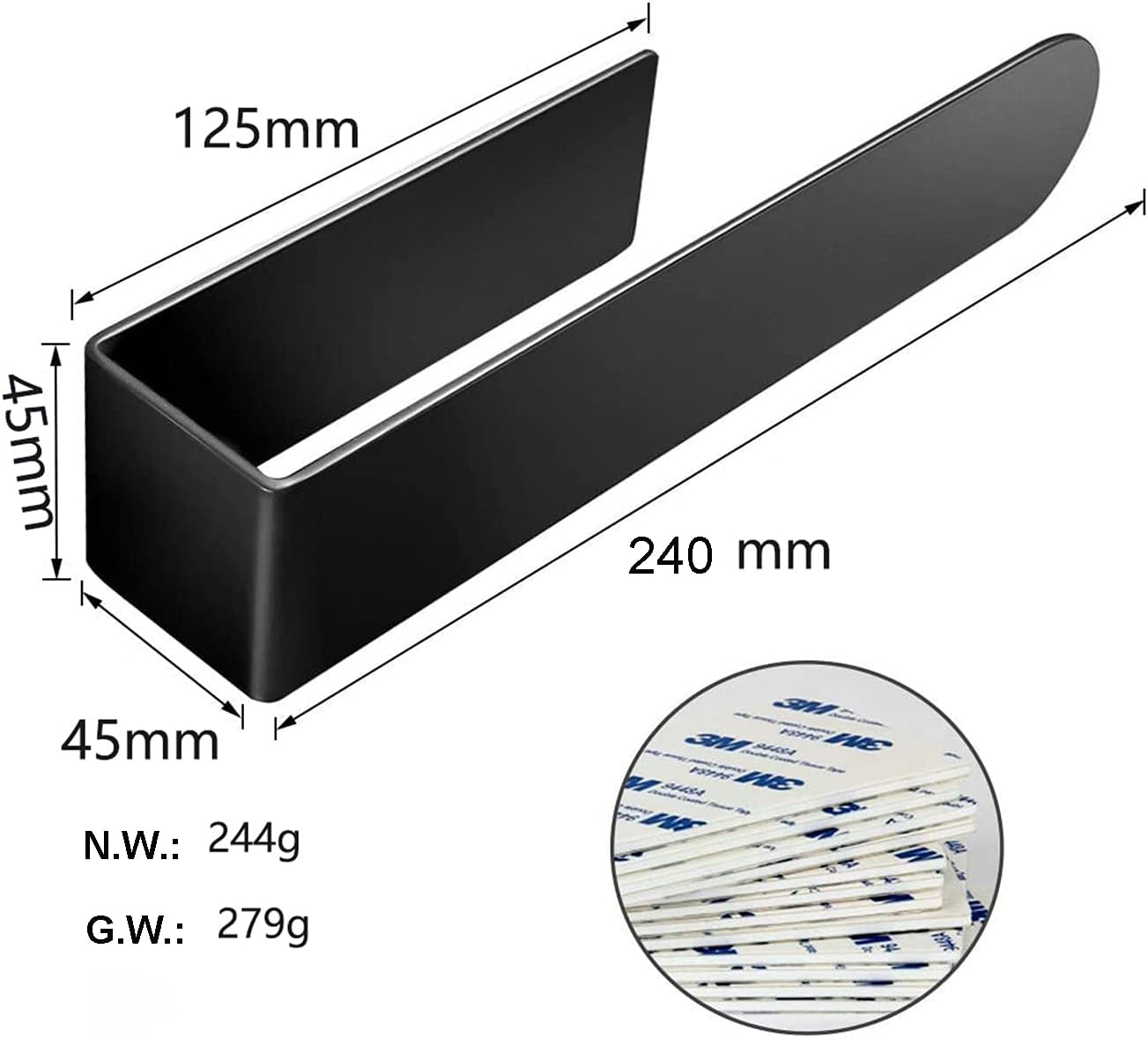 Towel Holder Bathroom Hand Towel Bar, Towel Ring Strong Hold Thicken Stainless Steel Towel Rack- Sticky Towel Hanger, Contemporary Style Self Adhesive image number 2