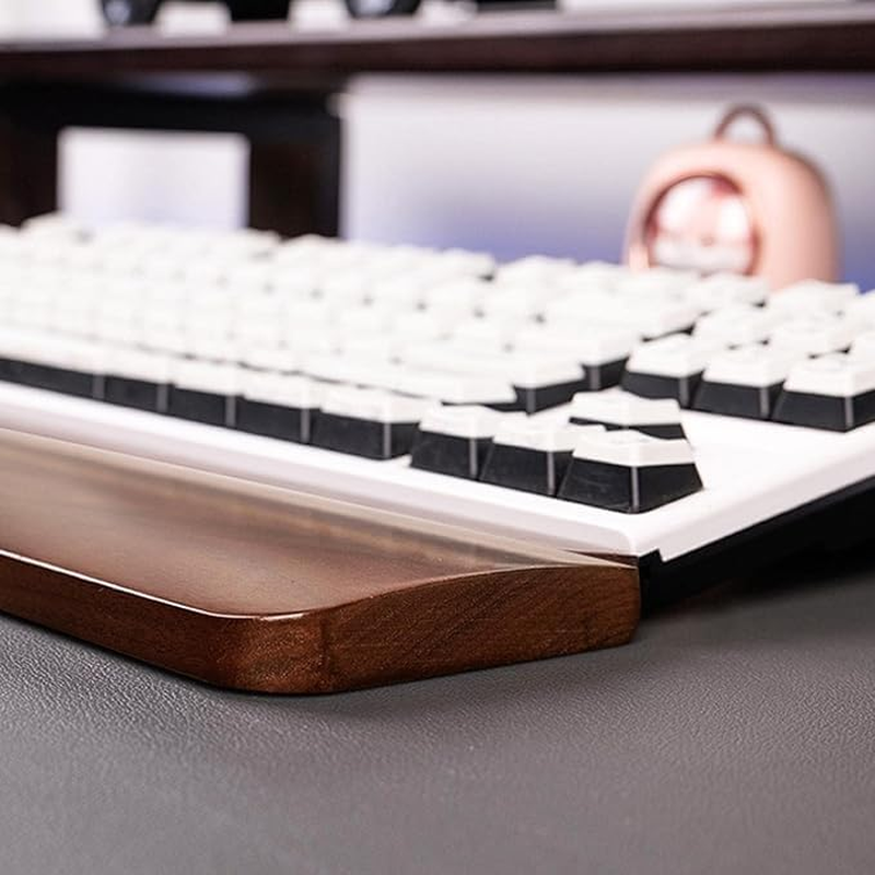 Walnut Wooden Keyboard Wrist Rest Ergonomic Gaming Desk Tenkeyless Wrist Pad Support for Computer，Laptop Easy Typing Pain Relief Durable Comfortable (Length 36Cm) image number 1