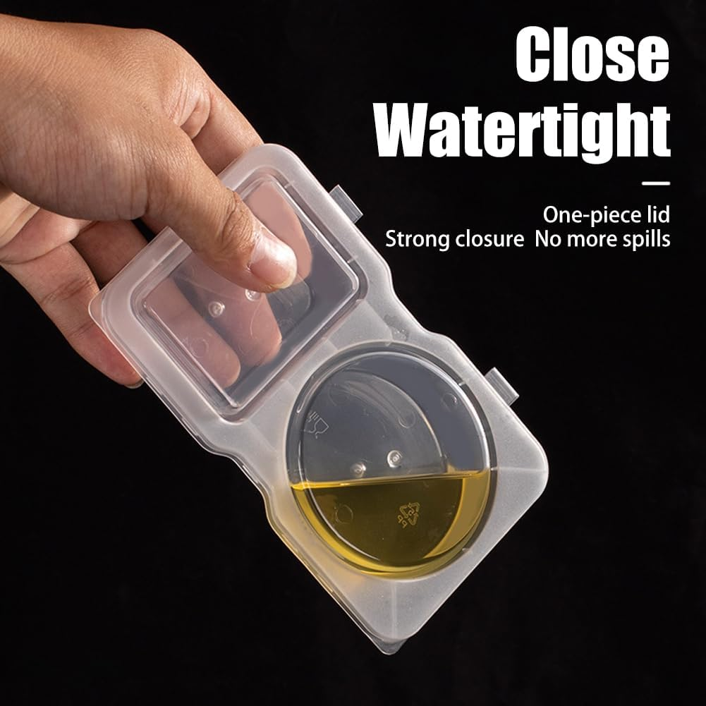 Kiwinvou 15 Pieces Double Compartment Condiment Container, Double Condiment Containers with Lids, 2 Compartment Snack Containers Great for Takeaway Sauces, Dips and Travelling Snacks image number 4