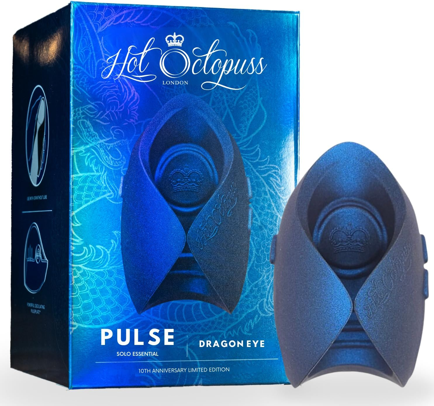 Hot Octopuss Pulse Solo Essential | Premium Male Masturbator | Hands‑Free Guybrator | Pulseplate&trade; Tech, 100% Waterproof, Rechargeable, Quiet, 6 Modes &ndash; Penis Stimulation Adult Toy | Black image number 1