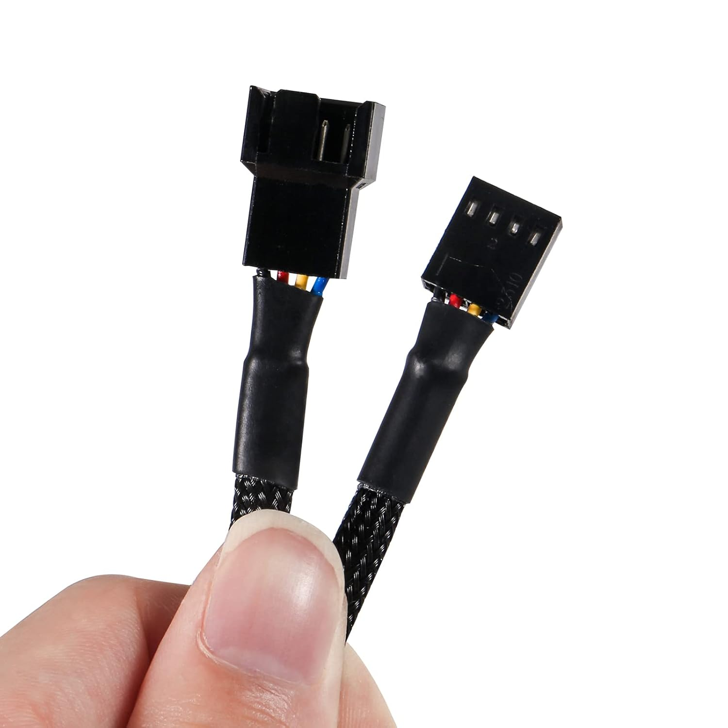 DIANN 5Pcs PWM Fan Splitter Cable 4-Pin Sleeved Braided Adapter Computer PC Fan Power Extension Cable Converter for Computer ATX Case 4-Pin/3-Pin Cooling Fan Cable image number 3