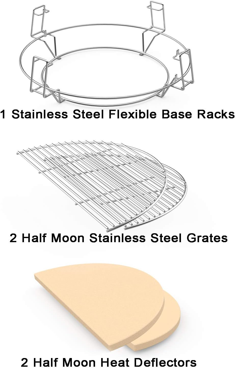Only Fire Barbecue Cooking Grate System Grilling Accessory for Weber 22" Kettle Grill and Other Similar Size Kettle Grills image number 5
