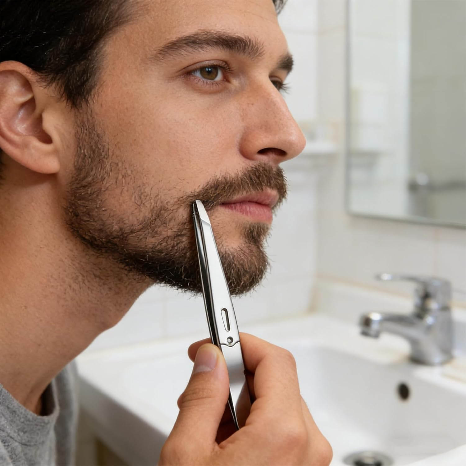 Luzcauwy 2PC Eyebrow Tweezers Set - Professional Slant Tip Stainless Steel Precision Tweezers for Women Facial Hair Removal & Brow Shaping image number 5