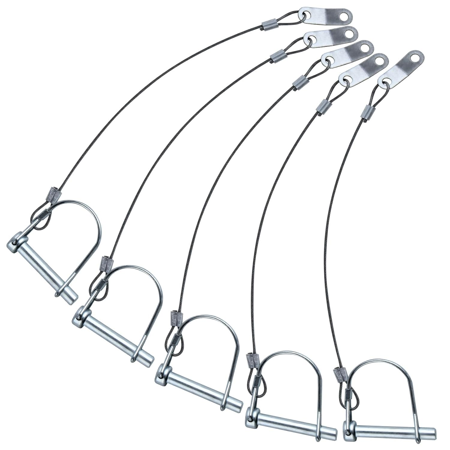 5 Pcs Trailer Coupler Pin Wire Lock Pins 5/16-Inch Diameter 1-3/4-Inch Long Square Trailer Hitch Pin with Prevents Loss Rope for Heavy Duty Farm Trailers Wagons Towing Lawn and Hitches image number 2