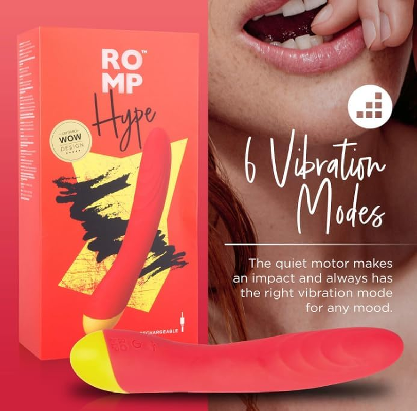 ROMP Hype G-Spot Vibrator for Women - Vibrating Sex Toy for G-Spot Stimulation - Flexible Vibrator with 6 Vibration Modes - Whisper Quiet & Waterproof