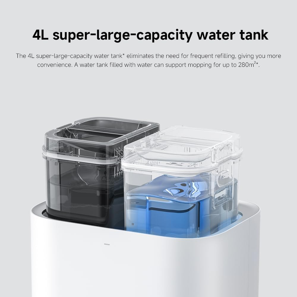 Xiaomi Robot Vacuum X20+ with All-In-One Smart Base Station 6000Pa Suction Power, LDS Laser Navigation, Voice Control, Wet & Dry 4L White (AU Version)