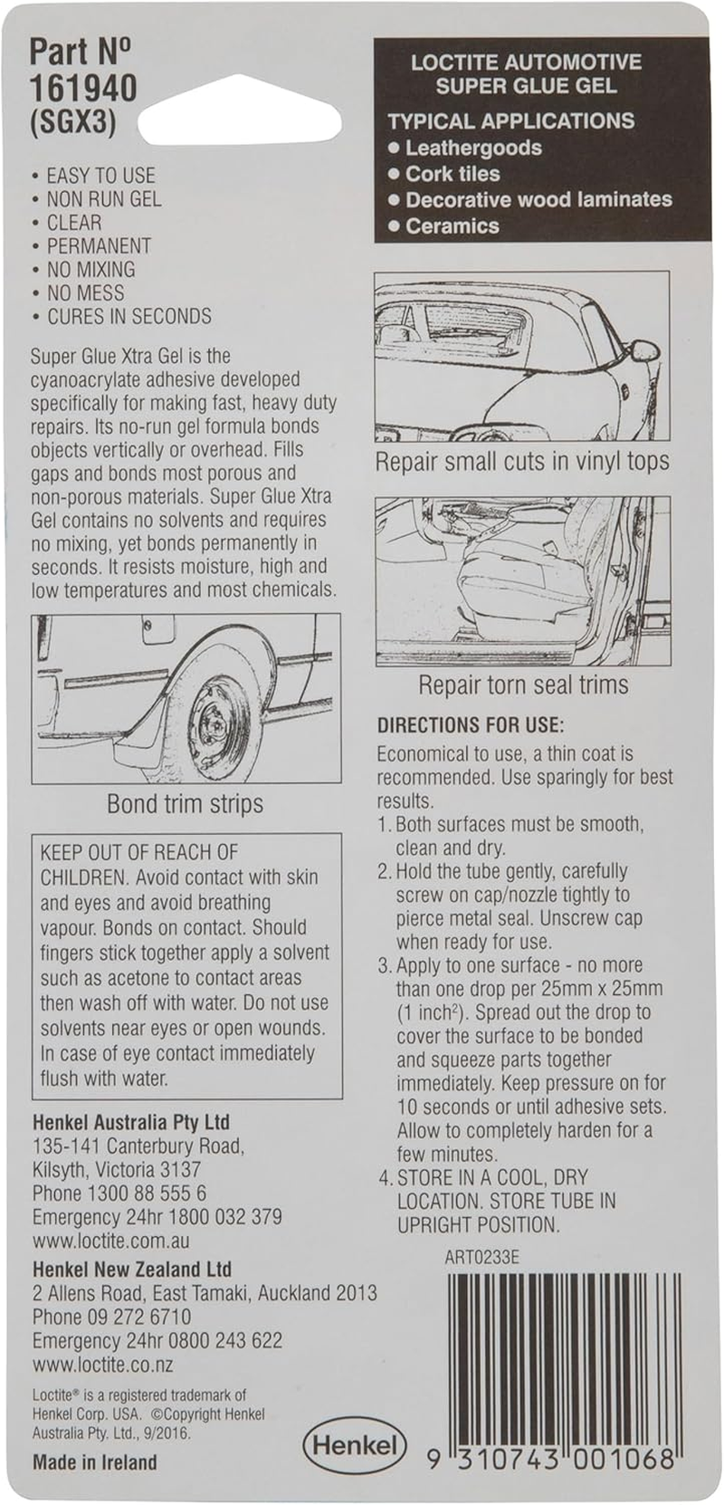 Loctite 454 Instant Adhesive | High Viscosity Cyanoacrylate Glue | Surface Insensitive| Thixotropic Gel for Strong Bonding on Metals, Plastics & Elastomers | 3G image number 3