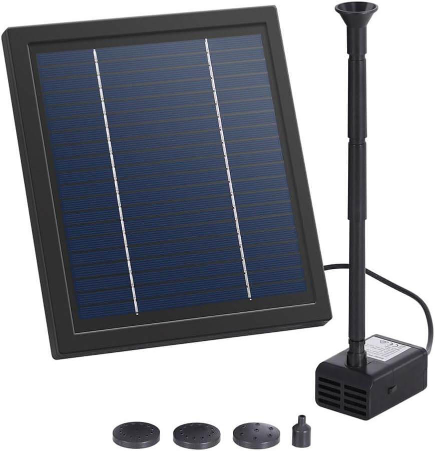 Gardeon Solar Water Fountain, 6.1Ft Bird Bath Feature Pond Pump Submersible Filter Outdoor Features Fountains Garden Pool Patio Decoration, with Powered DC Brushless Battery Multicoloured