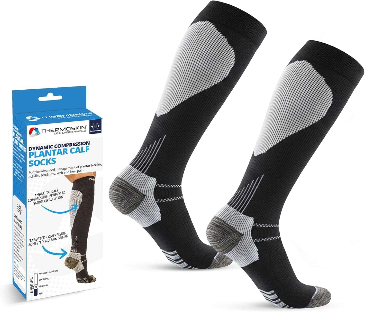 Thermoskin FXT Compression Calf Socks Pair, Black, X-Large, 4.1 Ounce image number 3