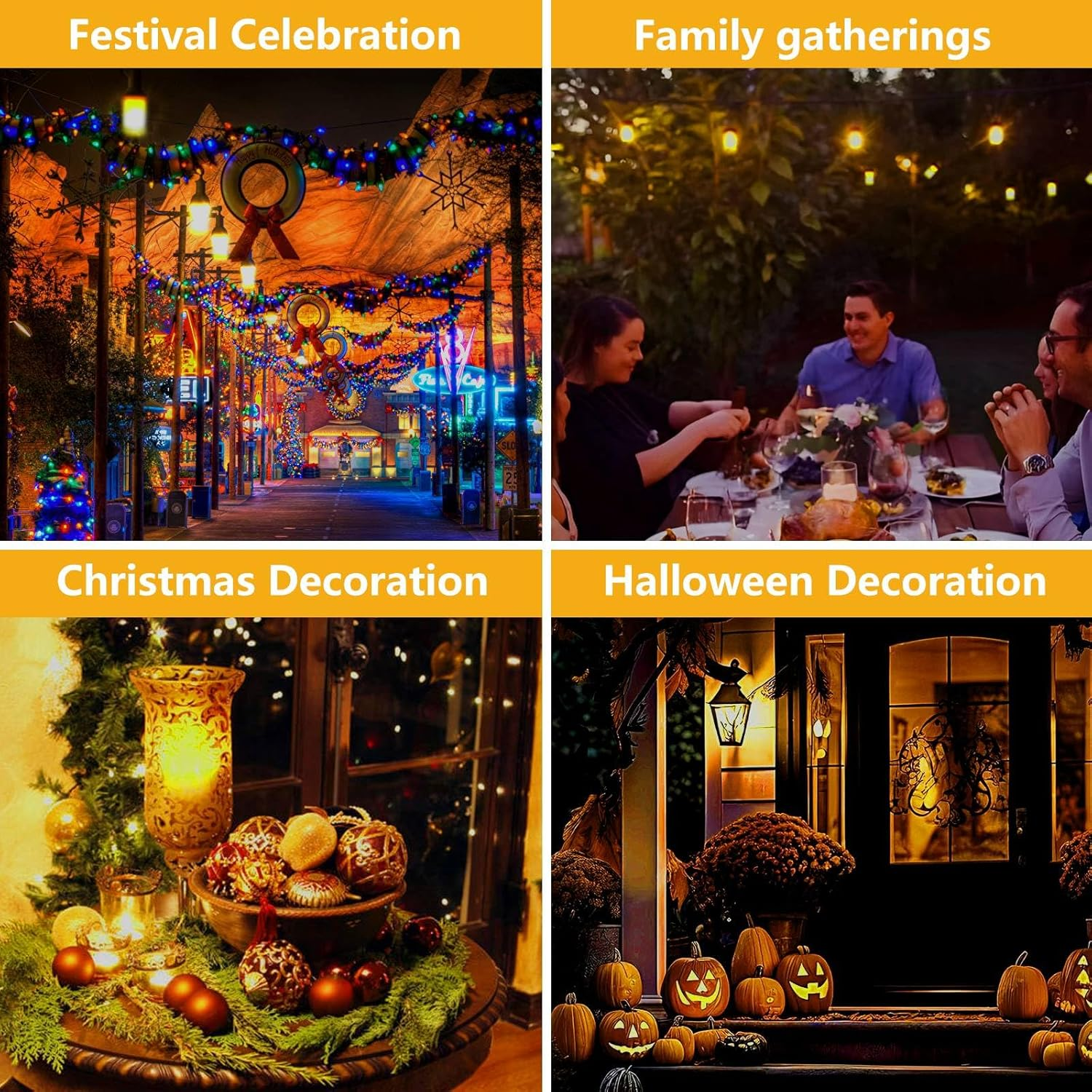 Aobthurn - Flame Light Bulbs, 4 Modes LED Flame Effect, E26 Bulb with Gravity Sensor, Flickering Bulbs for Halloween and Home Party (2 Pack Upgraded) image number 3