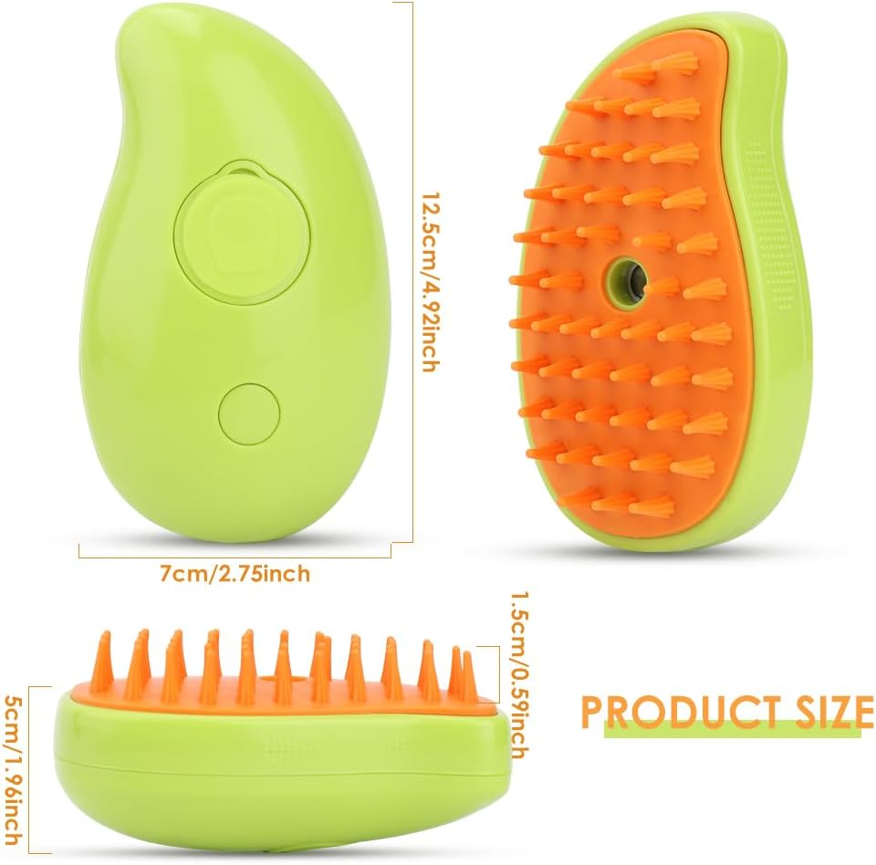 Cat Brush with Spray, Anti-Animal Hair Brush, Detangling Brush for Cats with Water Reservoir, Short Haired Cat Brush, for Removing Dead Hair and Lost Hair (Yellow) image number 4