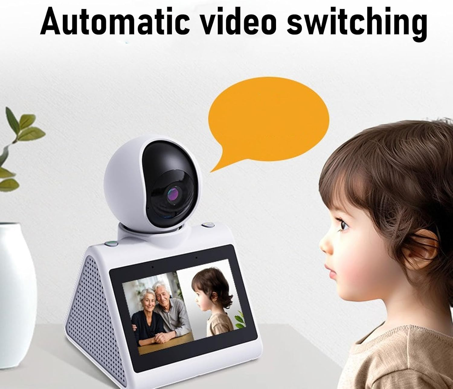 2K Security Camera Indoor, Two Way Video Calling Cam with 2.8 Inch HD Screen, Daily Clock Reminder, Baby Monitor & Pet Camera