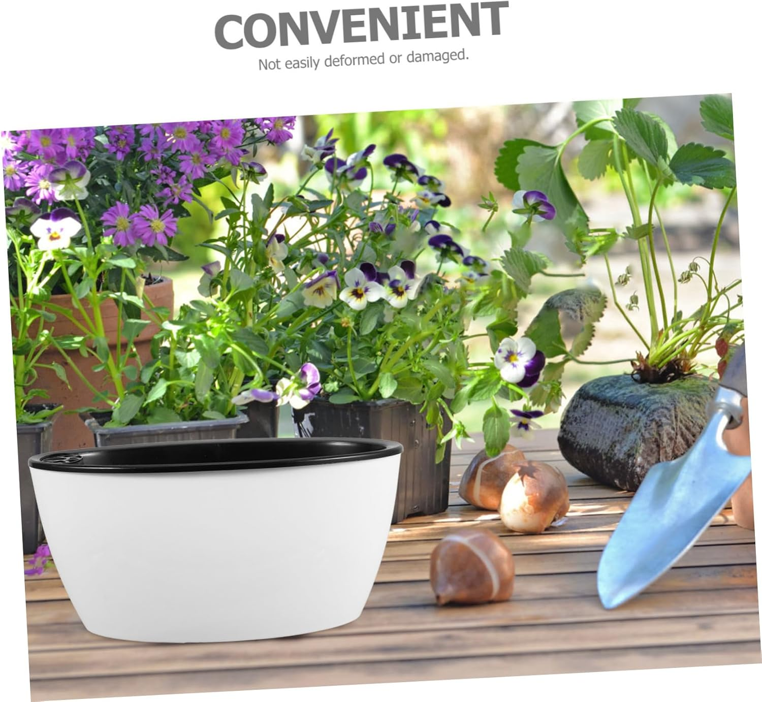 GAROZATION Self Watering Plant Pot with Visible Water Level for Indoor and Outdoor Gardening, Small L04 Plastic Hydroponic Planter Pot with Automatic Water Supply, Garden Flowerpot for Home image number 3