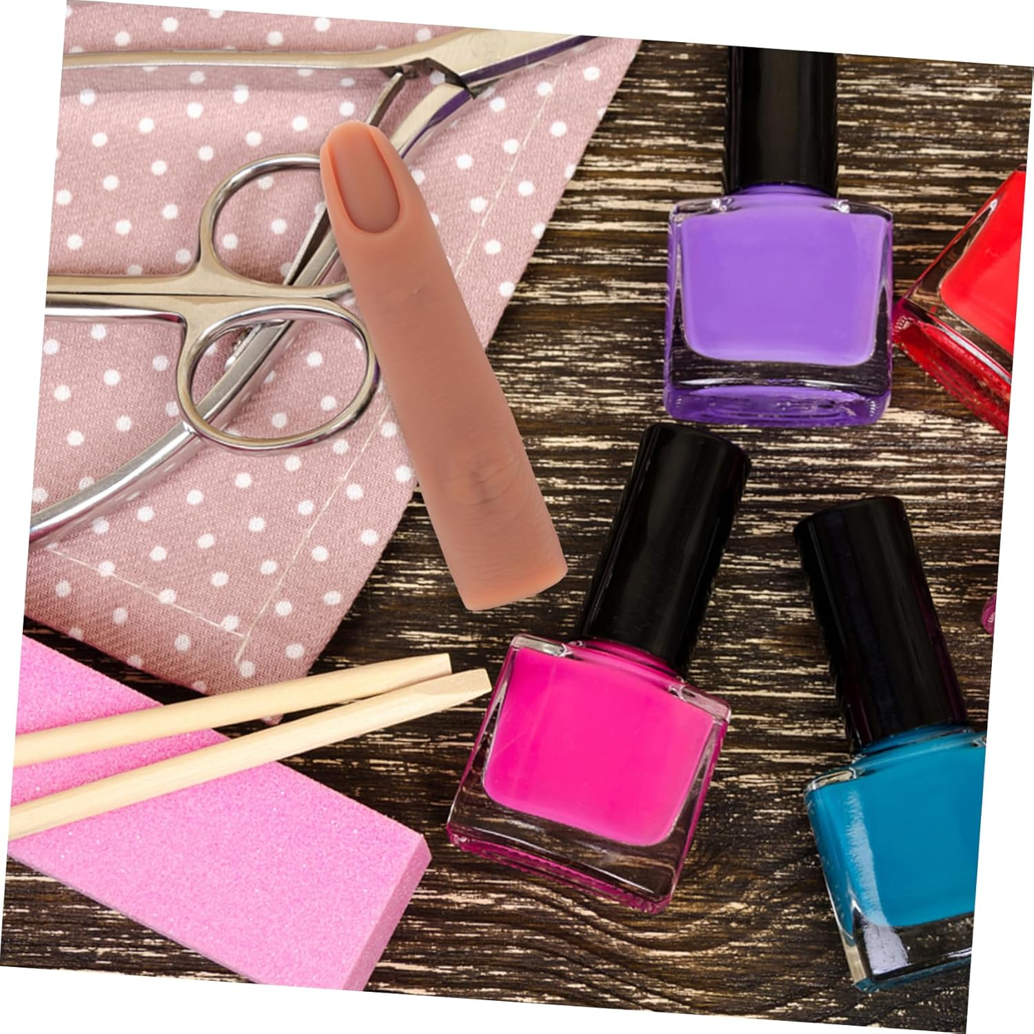 PACKOVE Silicone Practice Hand Model Manicure Nail Finger Practice Hands UV Hand Joint Model Silica Gel image number 3