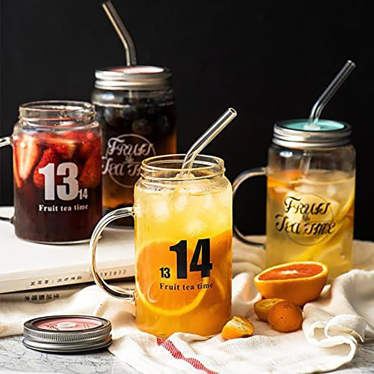 XBOGO Reusable Glass Straws Set, Clear Glass Drinking Straws,Perfect for Smoothies, Milkshakes, Juice, Tea (16) image number 5