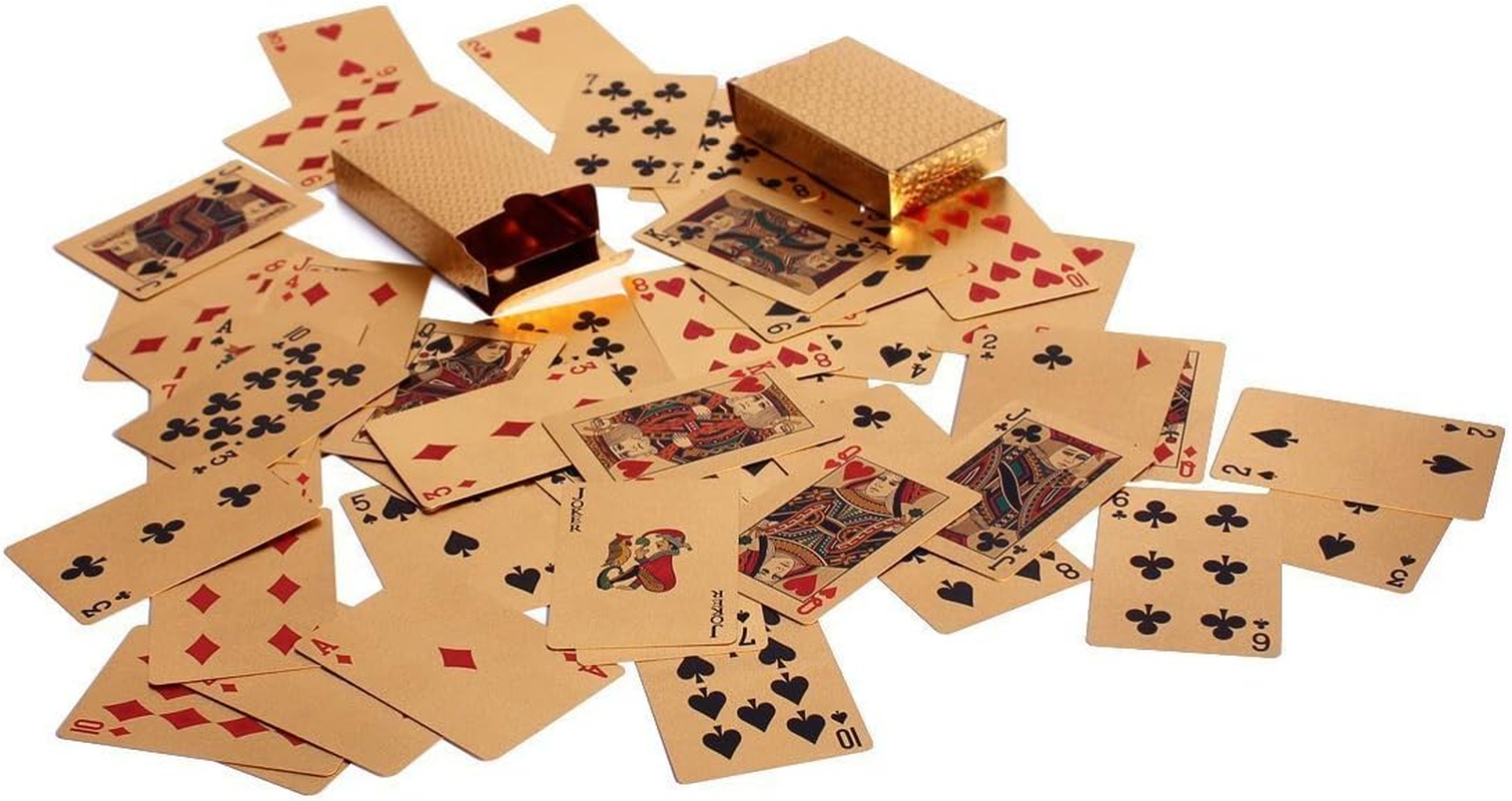 Durable Waterproof Luxury 24K Gold Foil Poker Playing Cards image number 1