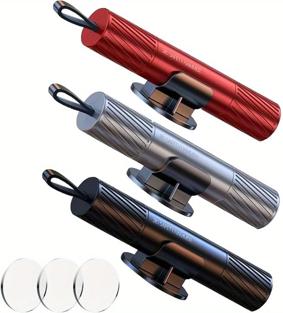 CTRUILA 2025 New Car Safety Hammer under Water, Car Emergency 2 in 1 Window Breaker Escape Tool with Seatbelt Cutter, Safehammer Glass Breaker for Vehicles & Home (3 Pack) image number 2