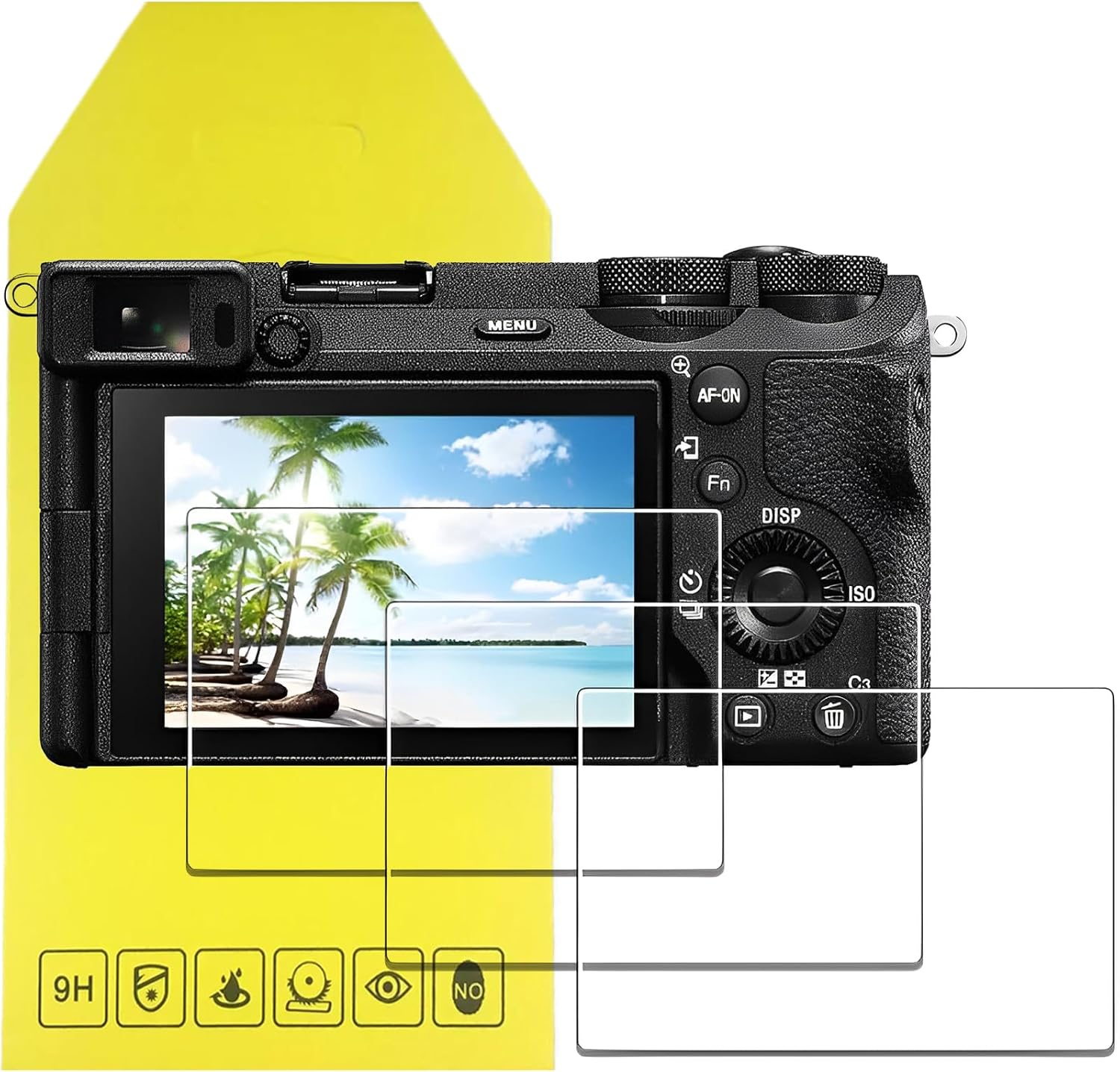 Pack of 3 Camera Tempered Film, Compatible Screen Protector for Sony Alpha A6700 Camera, Protective Glass Film, HD Clear Screen Protector