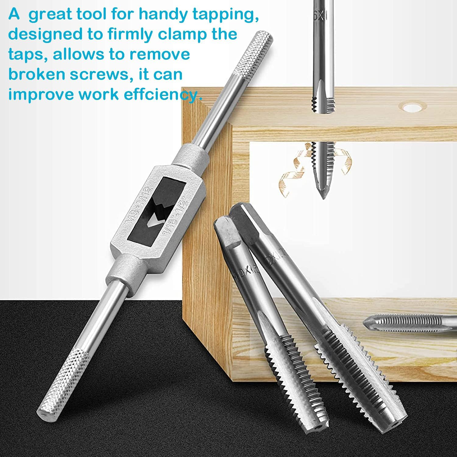 YUENTOEN 32Pcs Tap and Die Set, Metric Set Threading Tapping Cutting Tool with Accessories and Storage Case, Thread Repair Kits for Cutting External and Internal Threads image number 2