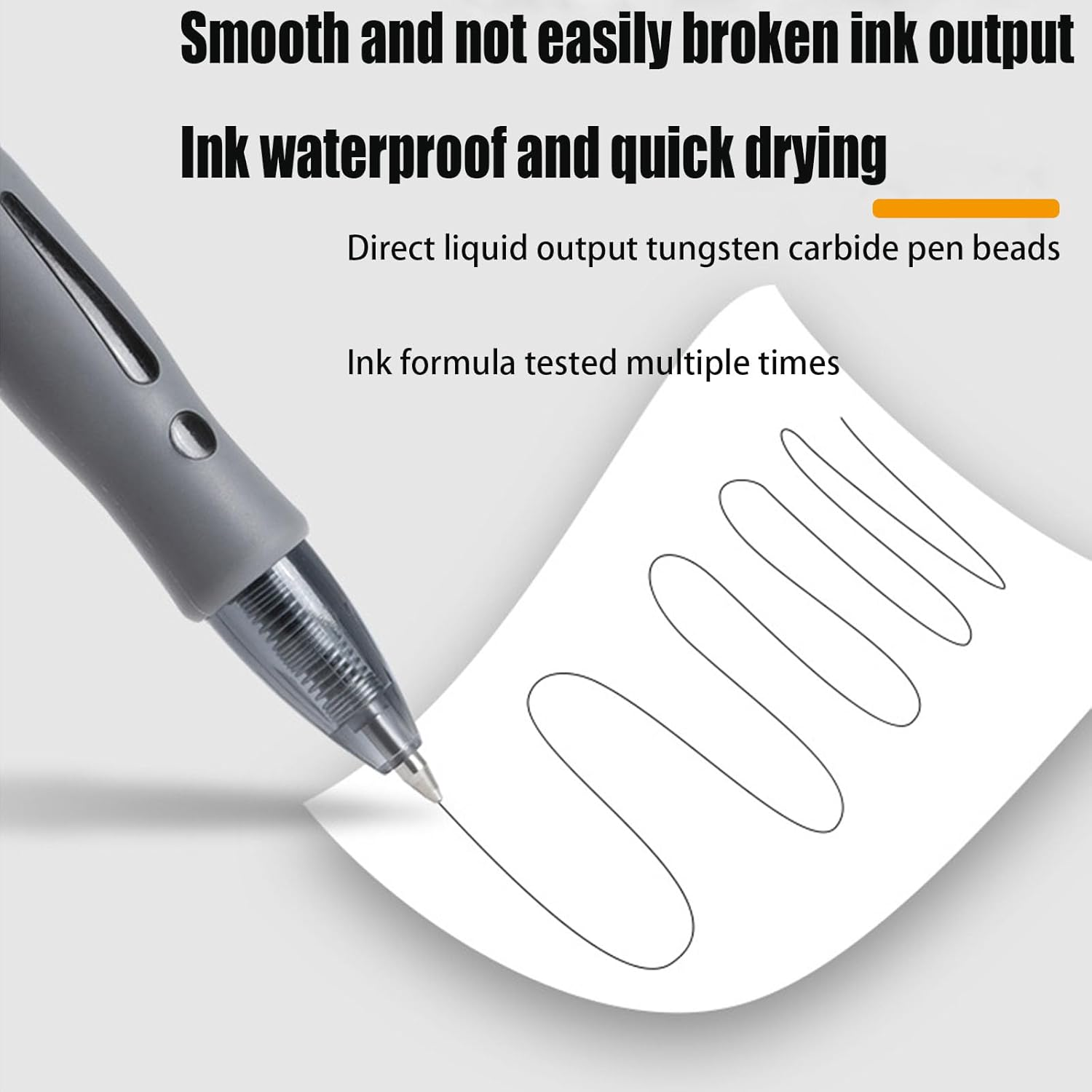 Retractable Fine Gel Pen, Black Gel Pen Fine Point Retractable Gel Ink Rollerball Pens for Smooth Writing (0.5Mm) (12PCS) image number 2