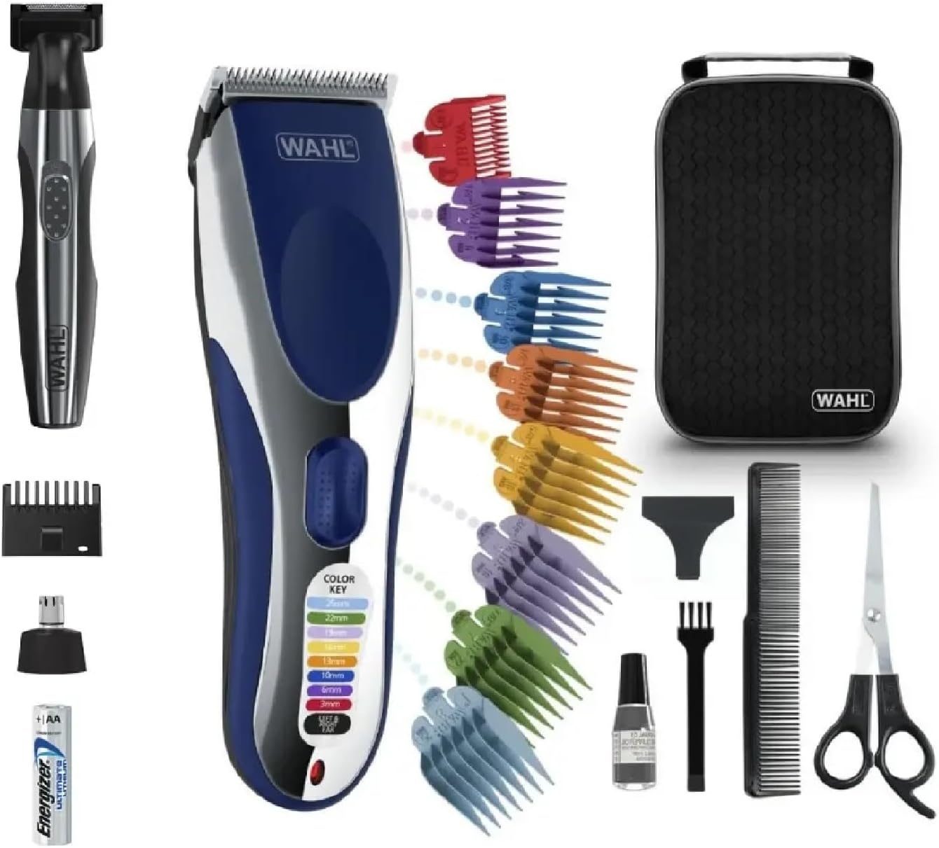 Wahl Hair Clipper Color Pro Cord/Cordless 18 Piece Kit + Wahl Trimmer image number 2