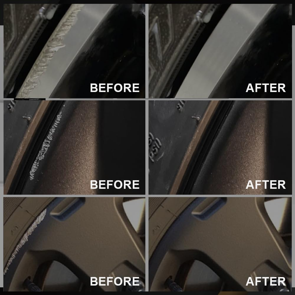 Smaphy Wheel Repair Kit Quick and Easy, Wheel Touch up Kit, Car Rim Repair Kit, Quick Repair Car Wheel, Repairing Larger Areas of Damage (Gloss Black/Liquid Aluminium Filler) image number 4