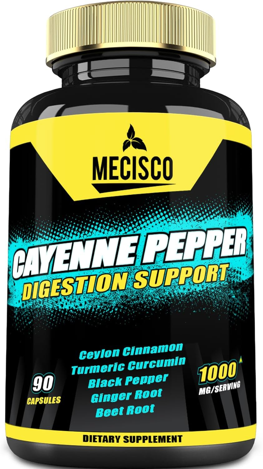 6In1 Cayenne Pepper Capsules with Ginger Root, Beet Root, and Black Pepper and More - 90 Capsules