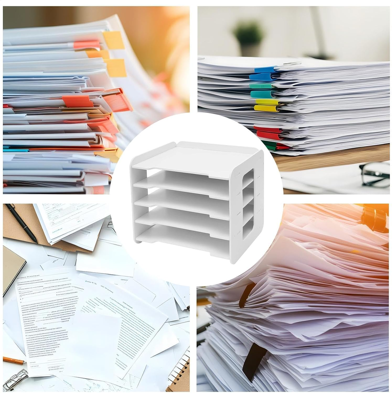 Furtryvl Letter Tray Desk Organizer - Large Capacity Paper Sorter File Holder | Classroom Organization Accessories, Teacher Desktop Document Storage for Home School Studio image number 4