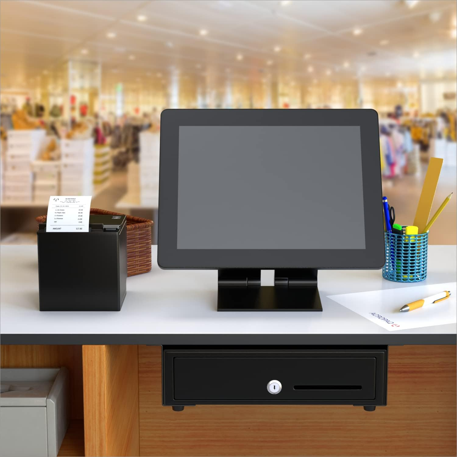 ACROPAQ Mounting Bracket for Cash Drawer, 33 Cm, Black Steel image number 4