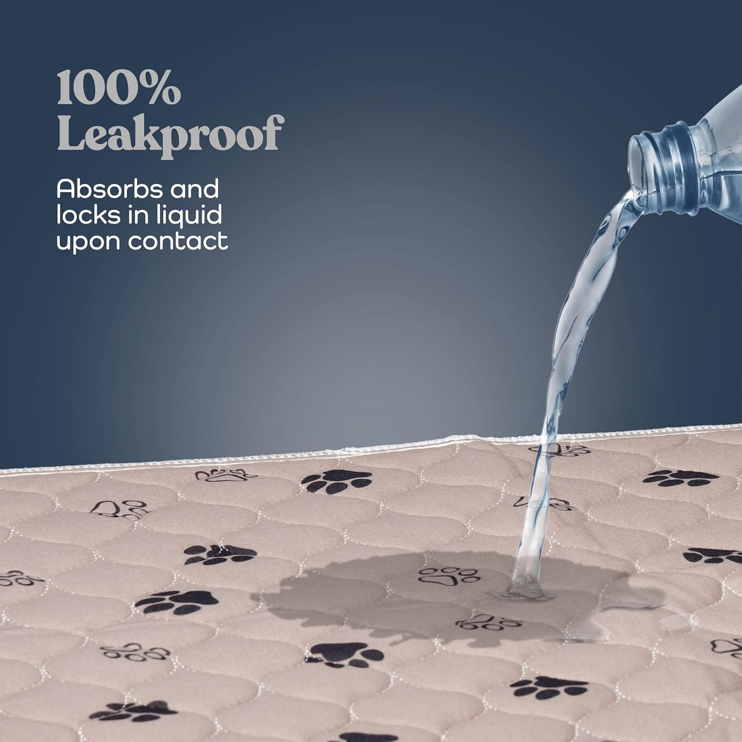 Super Absorbent Washable Pee Pads for Dogs - 2-Pack Superior Reusable Puppy Pads Pet Training Pads &ndash;100% Waterproof Dog Pee Pad Protects against Urine Leakage Non-Slip Grip Prevents Slipping& Bunching image number 6