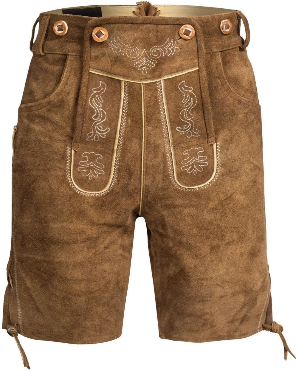 Blossom Costumes German Brown Faux Suede Lederhosen Oktoberfest Beer Mens Costume image number 1