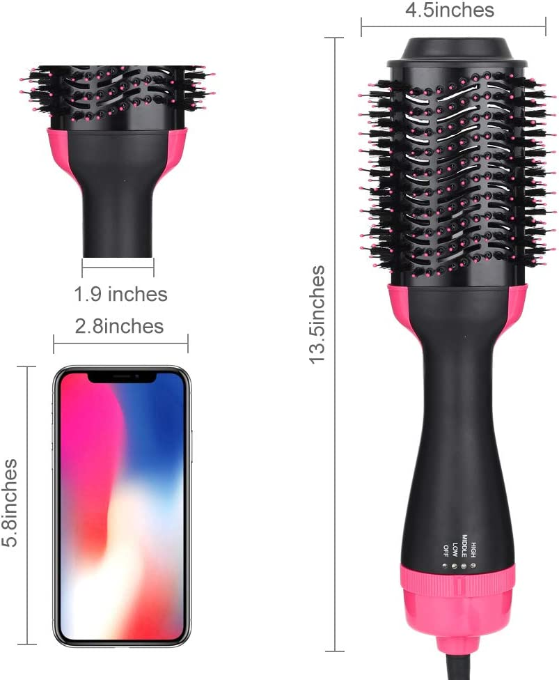AU Plug One Step Hair Dryer and Volumizer, Mankami 3 in 1 Hot Air Brush Hair Dryer Brush Anti-Scald Negative Ion Hair Straightener Brush Comb Curler Styler for All Hair Types image number 3