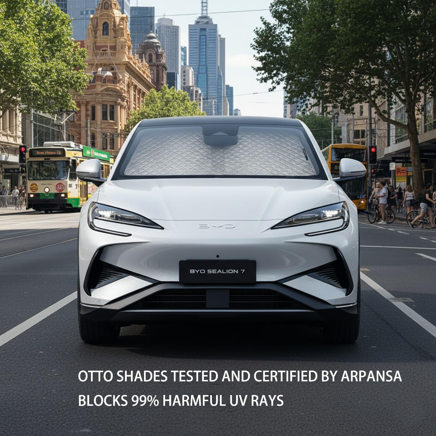 OTTO SHADES Thick Windscreen Sun Shade for BYD Sealion 7 2025, 6-Layer Custom Fit, Maximum UV Protection & Heat Shield | Foldable Front Window Sunshade & Sun Visor image number 4