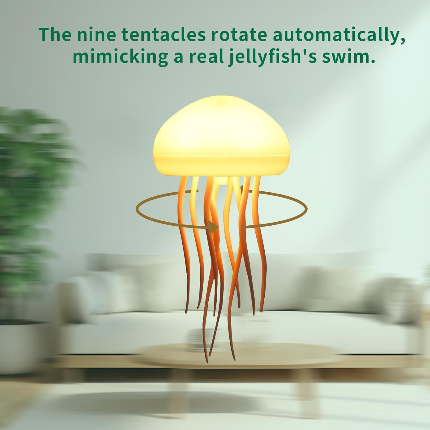 Jellyfish Lamp, LED Jellyfish Night Light with Dancing Legs, Rechargeable RGB Gradient Jellyfish Table Lamp with Voice Control Touch Sensor (Base Type) image number 3
