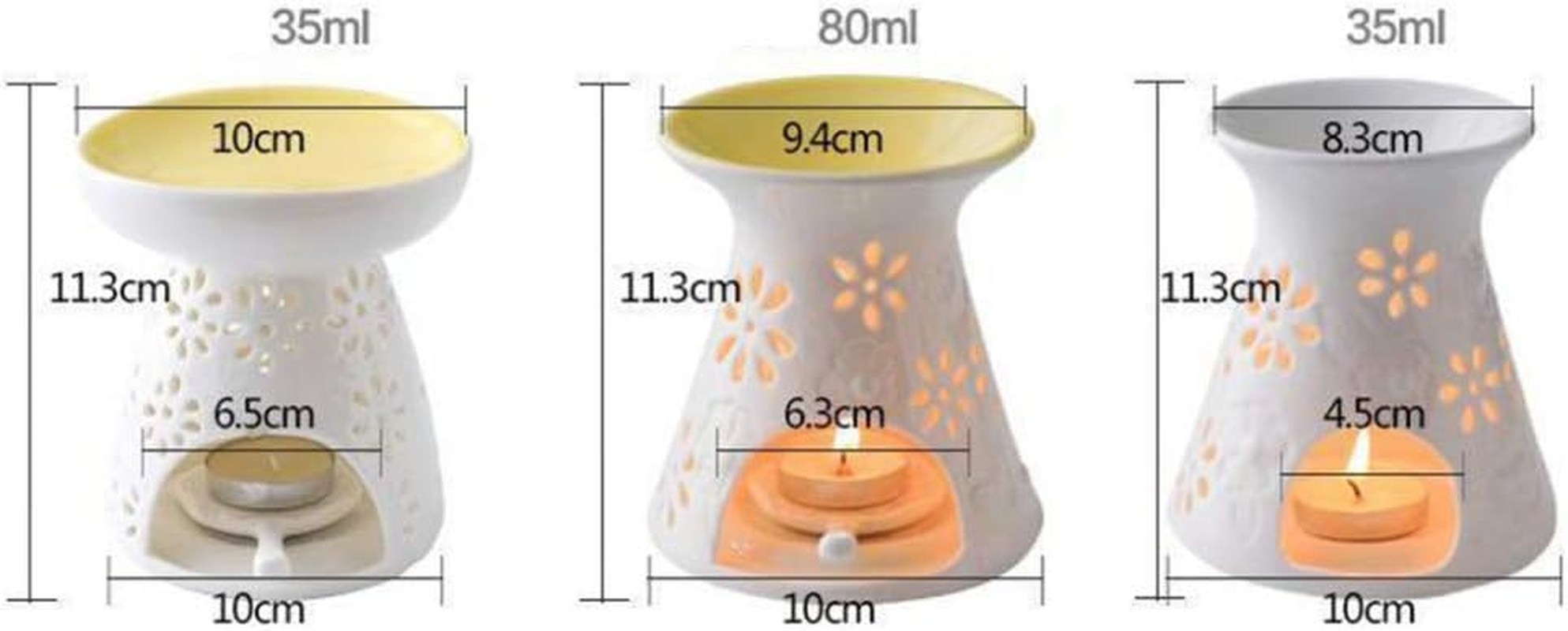 Sculpture Statue Antiques Collectables，Ceramic Tea Light Holder, Aromatherapy Essential Oil Burner, Wax Warmer Great Decoration for Living Room, Balcony, Patio, Porch and Garden,E (Color : D)