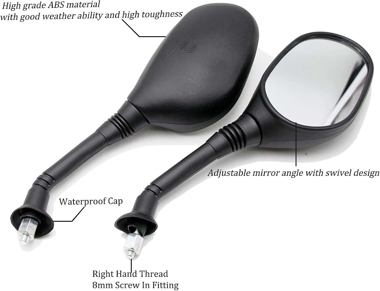 (1 Pair) 8Mm Rear View Mirror image number 4