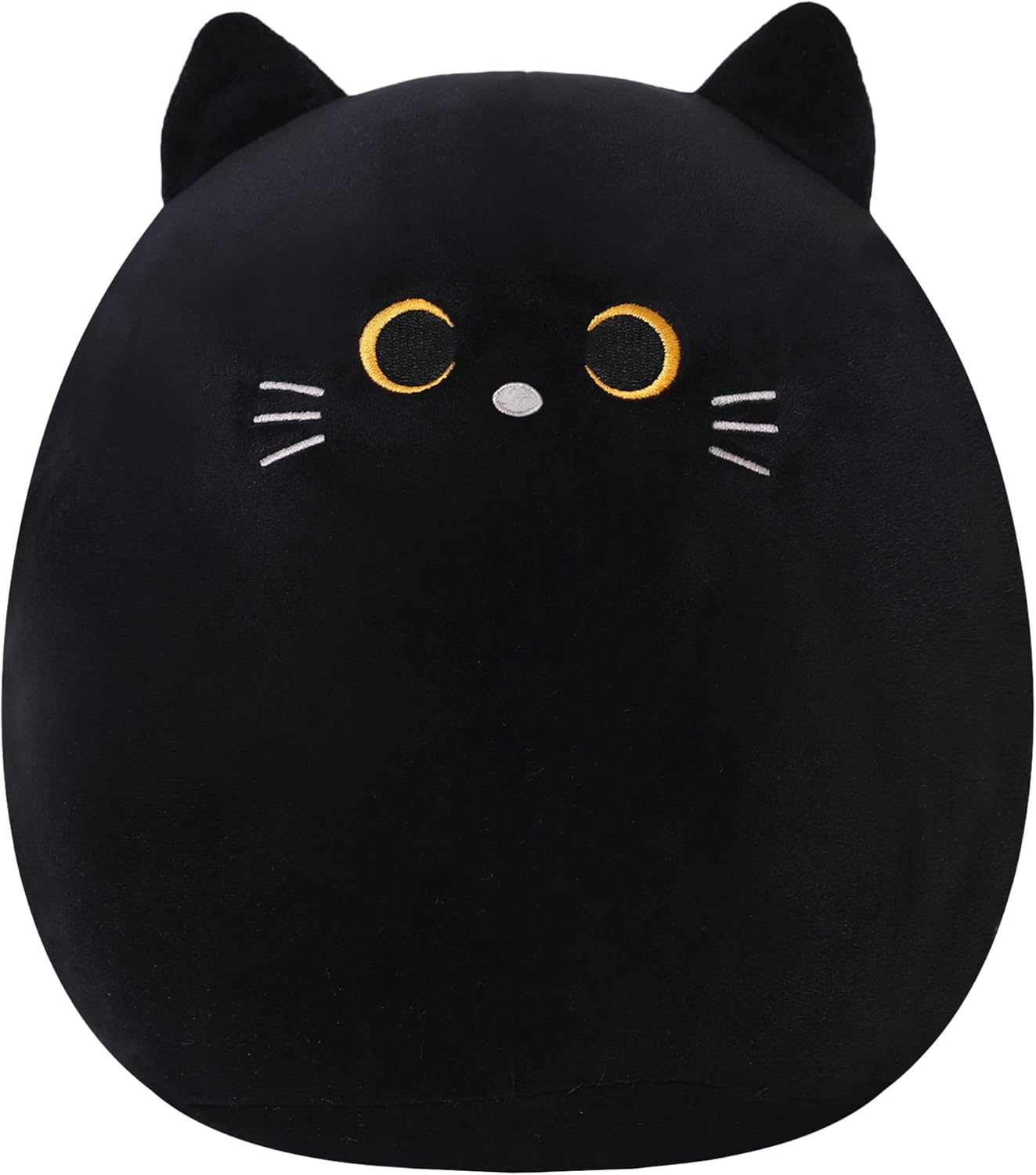 SQEQE Cat Plush Pillow Kawaii Stuffed Animal Fluffy Cartoon Cat Plushies Cat Plushie Doll Toys Soft Shape Design Stuffed Animals Gifts for Kids(Black, 10 Inch) image number 3
